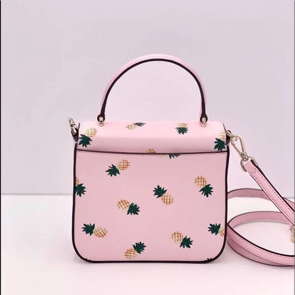 G Kate Spade Staci Square Pineapp Crossbody Pink Saffiano K7629 NWT $299 MSRP FS - Picture 11 of 14
